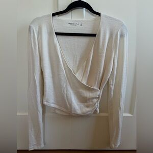 Abercrombie & Fitch Cream Long Sleeve Blouse